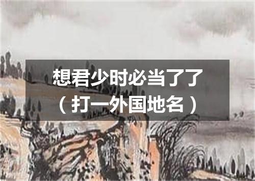 想君少时必当了了（打一外国地名）