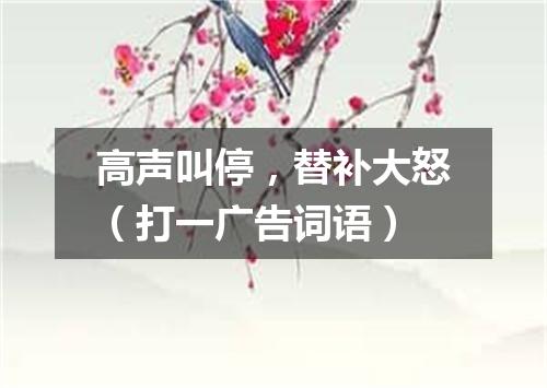 高声叫停，替补大怒（打一广告词语）