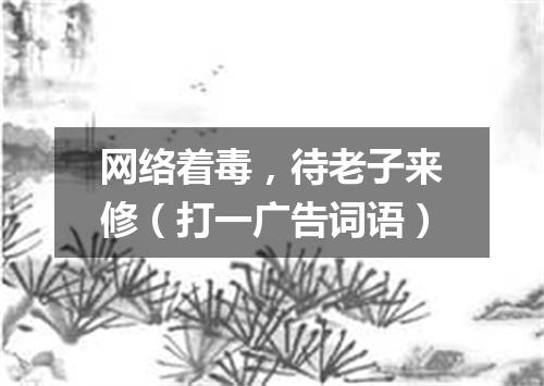 网络着毒，待老子来修（打一广告词语）