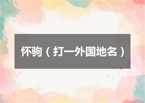 怀驹（打一外国地名）