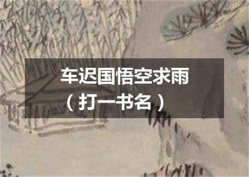 车迟国悟空求雨（打一书名）