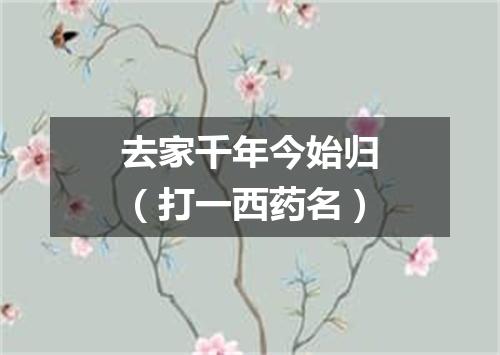 去家千年今始归（打一西药名）
