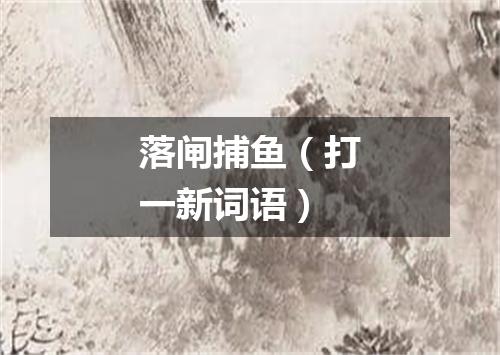 落闸捕鱼（打一新词语）