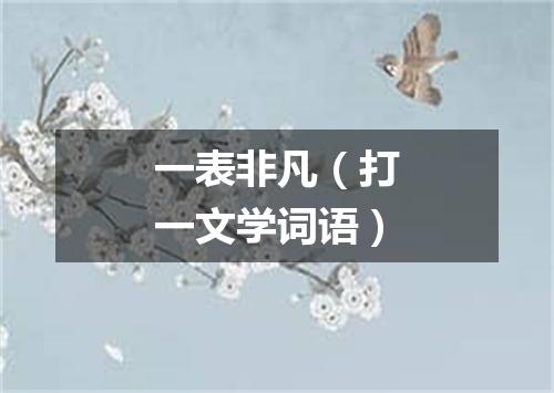 一表非凡（打一文学词语）