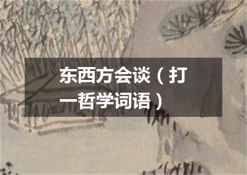 东西方会谈（打一哲学词语）