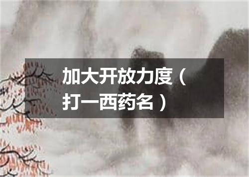 加大开放力度（打一西药名）