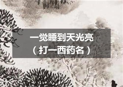 一觉睡到天光亮（打一西药名）