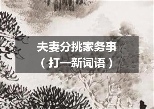 夫妻分挑家务事（打一新词语）