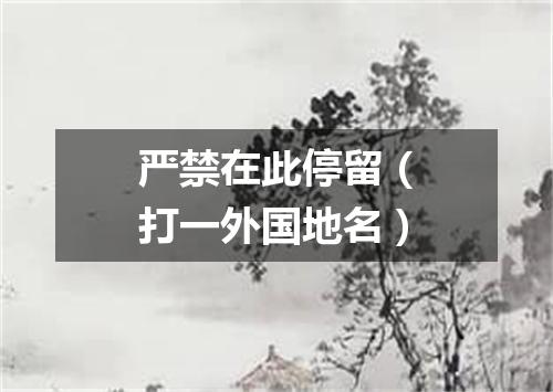严禁在此停留（打一外国地名）