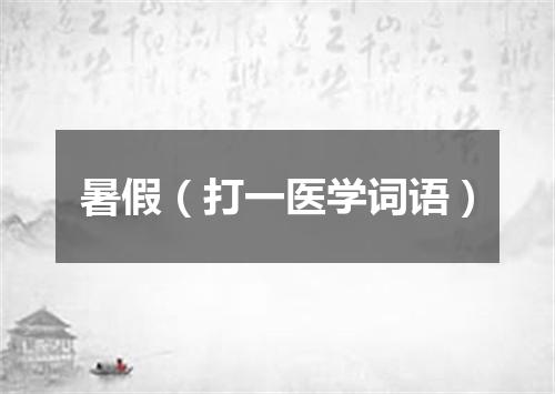 暑假（打一医学词语）