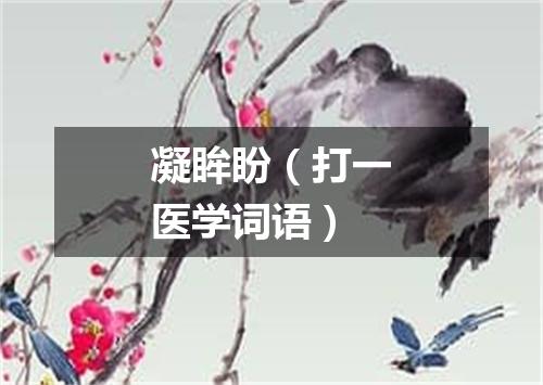 凝眸盼（打一医学词语）