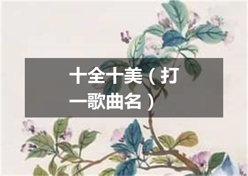 十全十美（打一歌曲名）