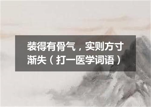 装得有骨气，实则方寸渐失（打一医学词语）