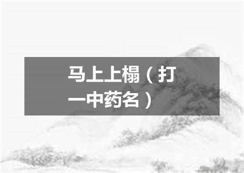 马上上榻（打一中药名）