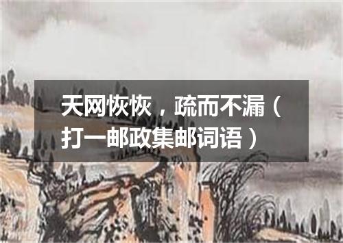 天网恢恢，疏而不漏（打一邮政集邮词语）