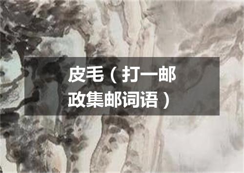 皮毛（打一邮政集邮词语）