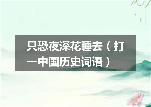只恐夜深花睡去（打一中国历史词语）