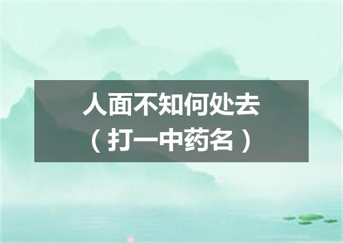 人面不知何处去（打一中药名）