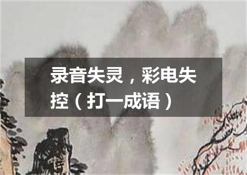 录音失灵，彩电失控（打一成语）