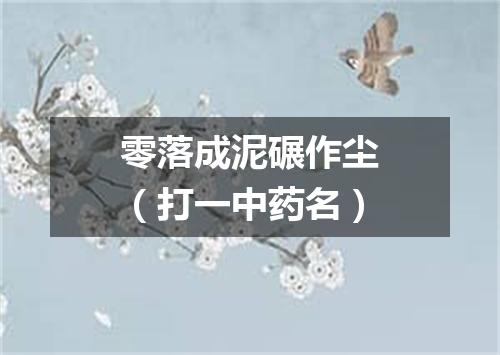 零落成泥碾作尘（打一中药名）