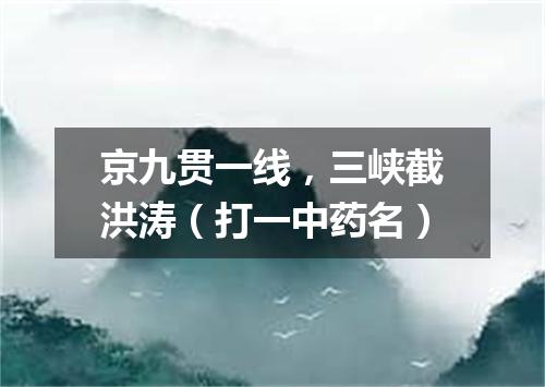 京九贯一线，三峡截洪涛（打一中药名）