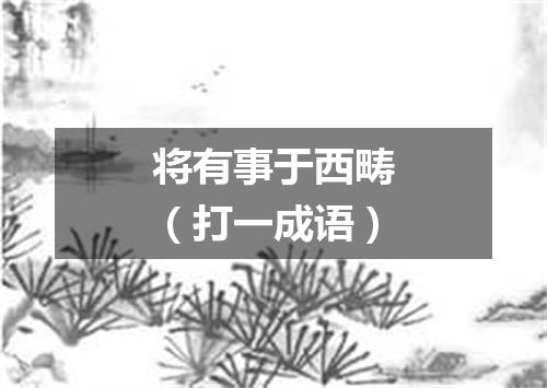将有事于西畴（打一成语）