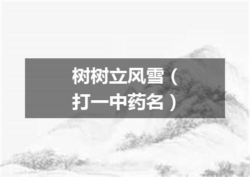 树树立风雪（打一中药名）
