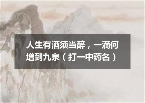 人生有酒须当醉，一滴何增到九泉（打一中药名）