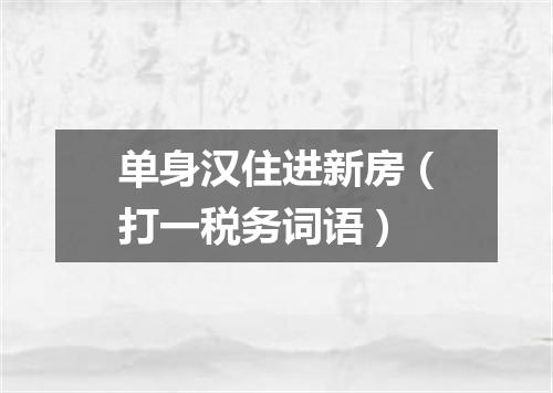 单身汉住进新房（打一税务词语）