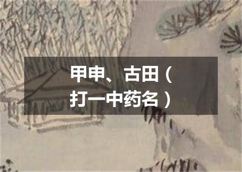 甲申、古田（打一中药名）