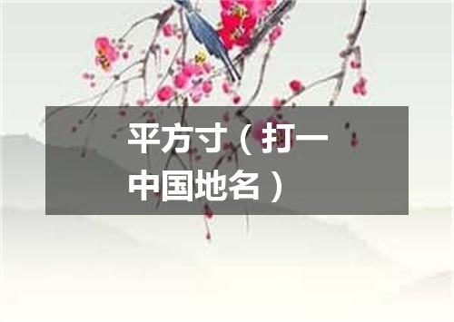 平方寸（打一中国地名）