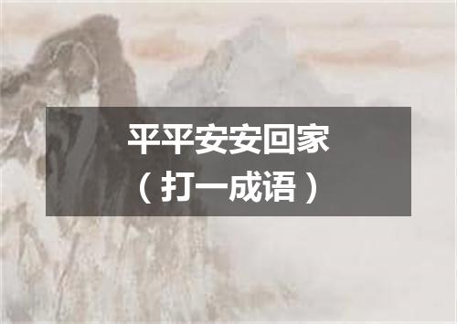平平安安回家（打一成语）