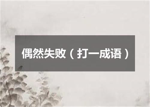 偶然失败（打一成语）