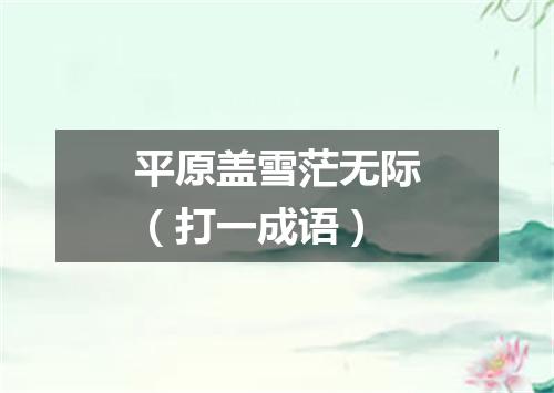 平原盖雪茫无际（打一成语）