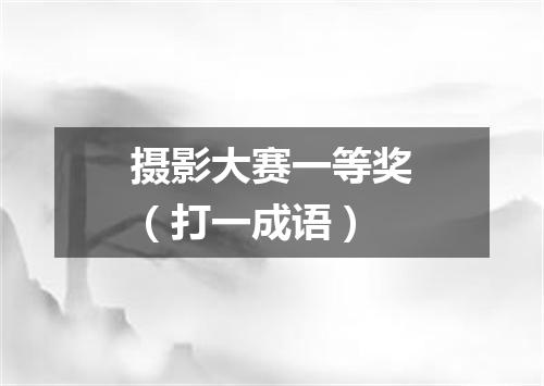 摄影大赛一等奖（打一成语）