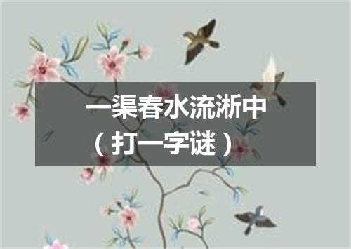 一渠春水流淅中（打一字谜）