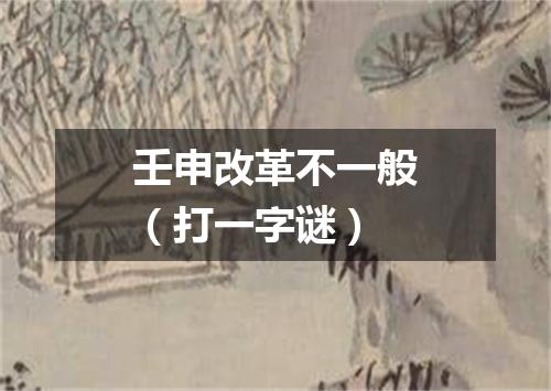 壬申改革不一般（打一字谜）