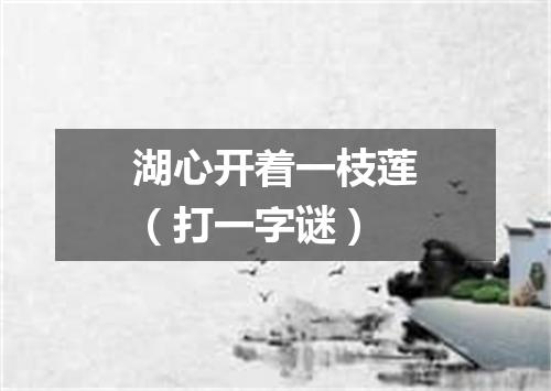 湖心开着一枝莲（打一字谜）
