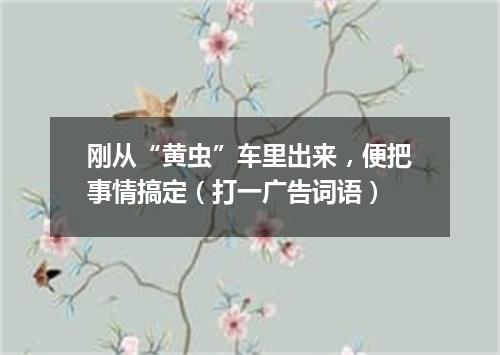 刚从“黄虫”车里出来，便把事情搞定（打一广告词语）