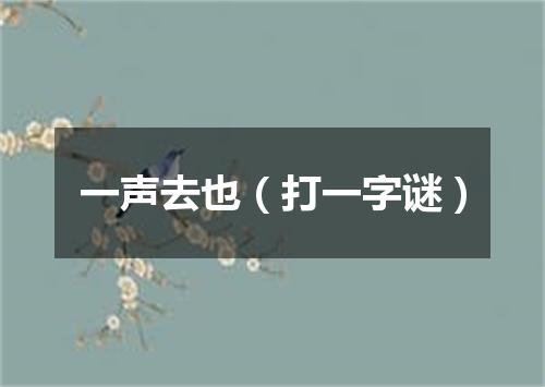 一声去也（打一字谜）