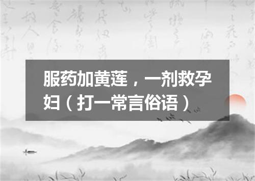 服药加黄莲，一剂救孕妇（打一常言俗语）