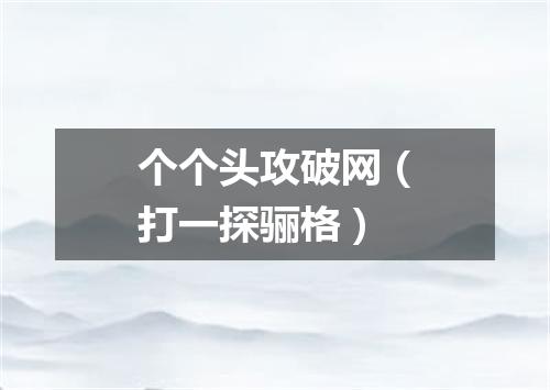 个个头攻破网（打一探骊格）