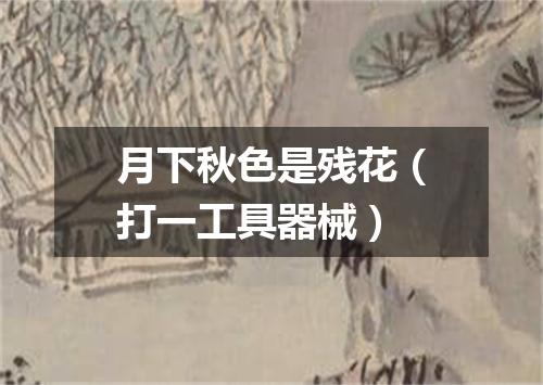 月下秋色是残花（打一工具器械）