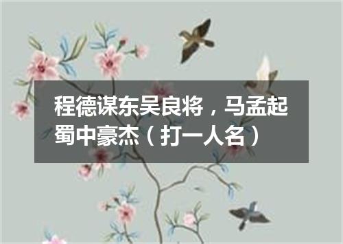 程德谋东吴良将，马孟起蜀中豪杰（打一人名）