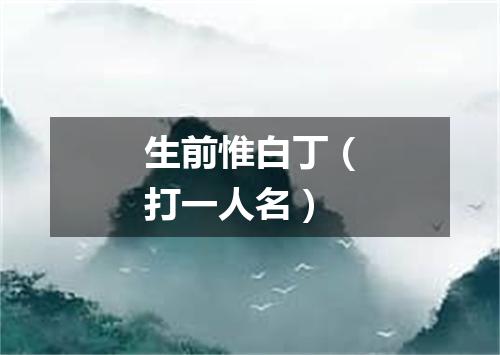 生前惟白丁（打一人名）