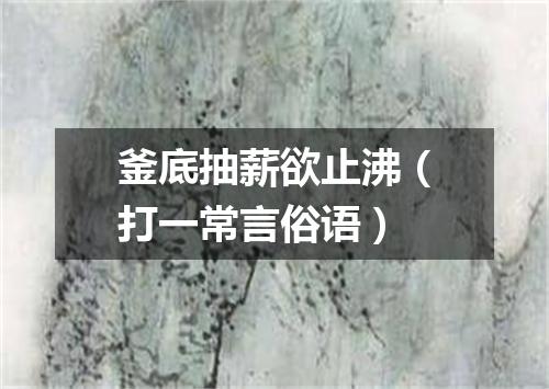 釜底抽薪欲止沸（打一常言俗语）