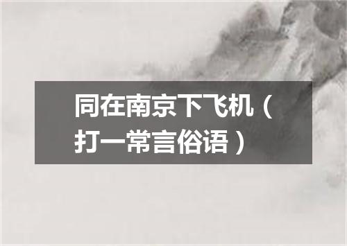 同在南京下飞机（打一常言俗语）