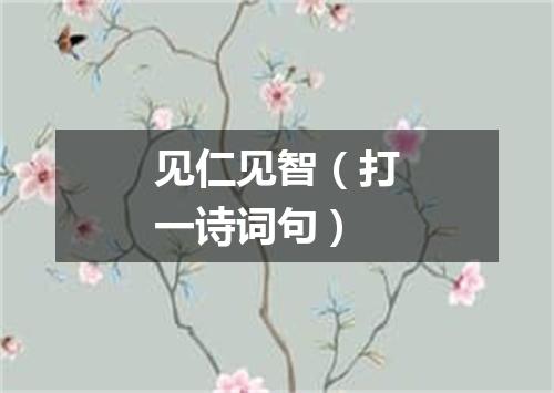 见仁见智（打一诗词句）