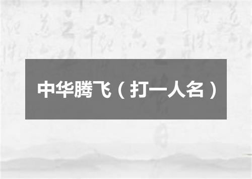 中华腾飞（打一人名）