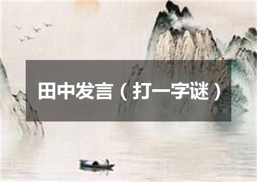 田中发言（打一字谜）